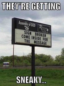 church sign broken