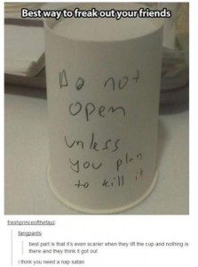 cup bug prank