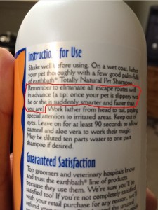 pet shampoo instructions
