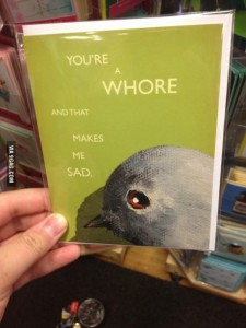 youreawhore card